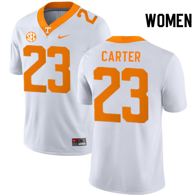 Women #23 Boo Carter Tennessee Volunteers College Football Jerseys Stitched-White